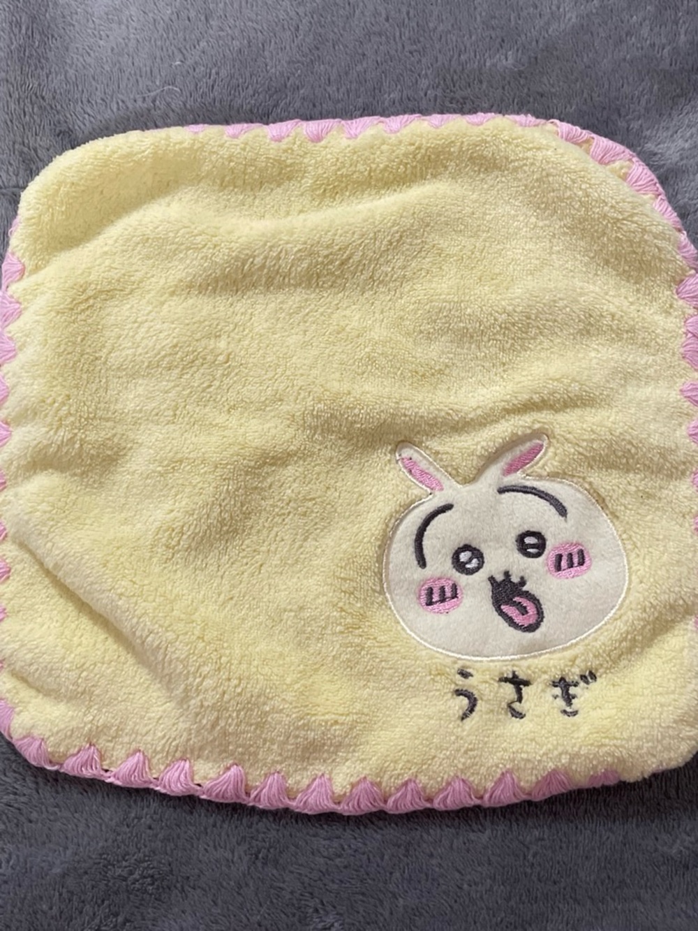 Official Chiikawa Usagi Embroidered Mini Towel Handkerchief Marushin Japan